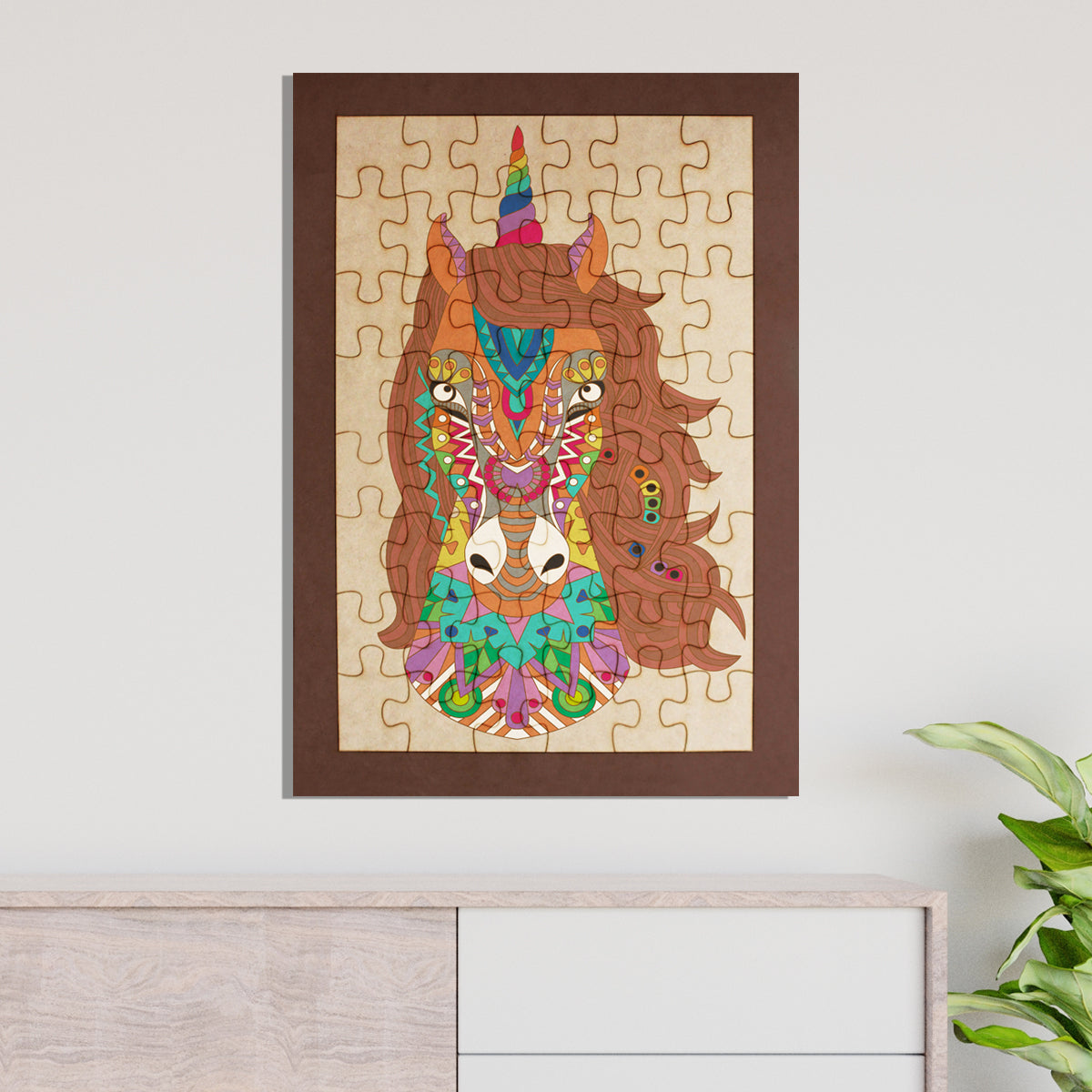 Rompecabezas para pintar - Unicornio mandala