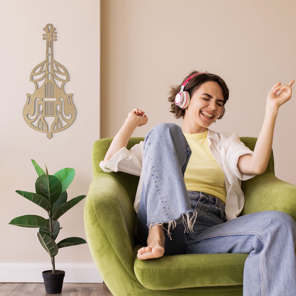 Violín - Figura decorativa en madera