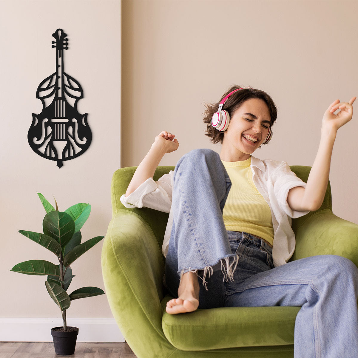 Violín - Figura decorativa en madera