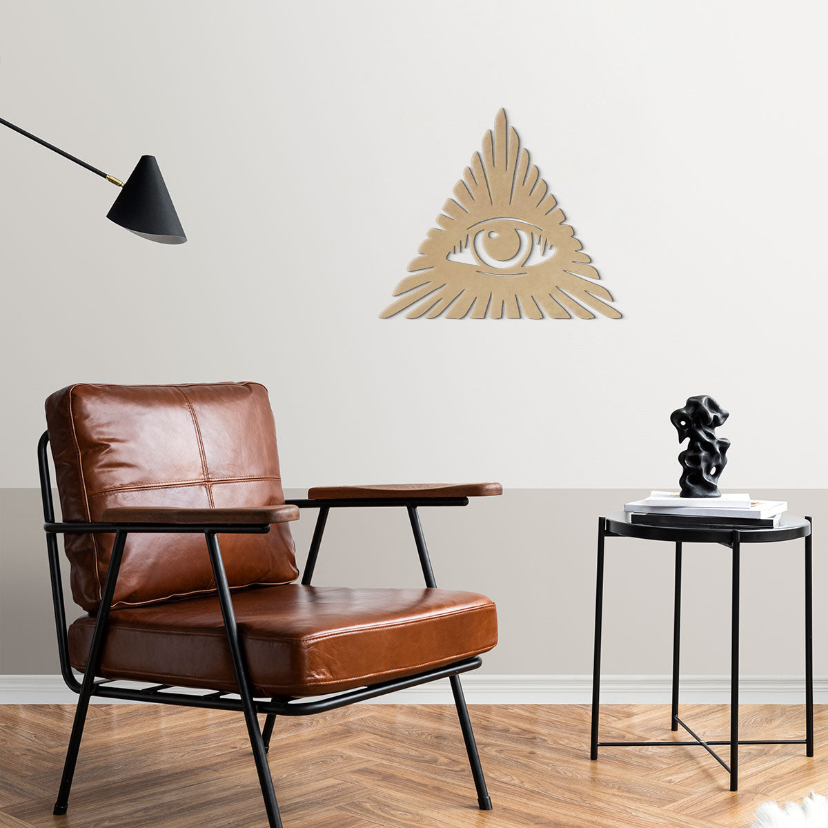 Pirámide ojo - Figura decorativa en madera