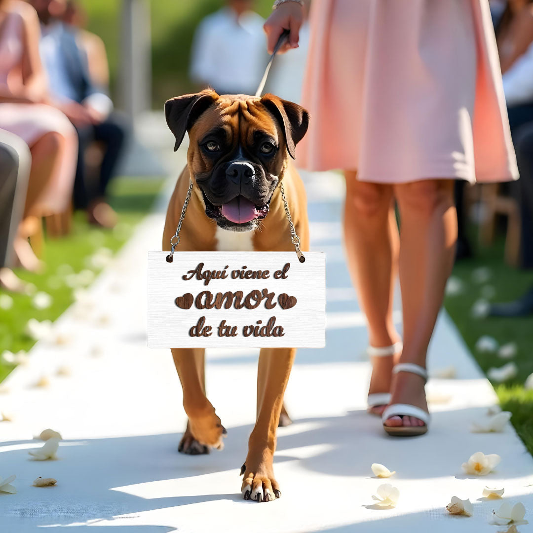 Letrero entrada boda