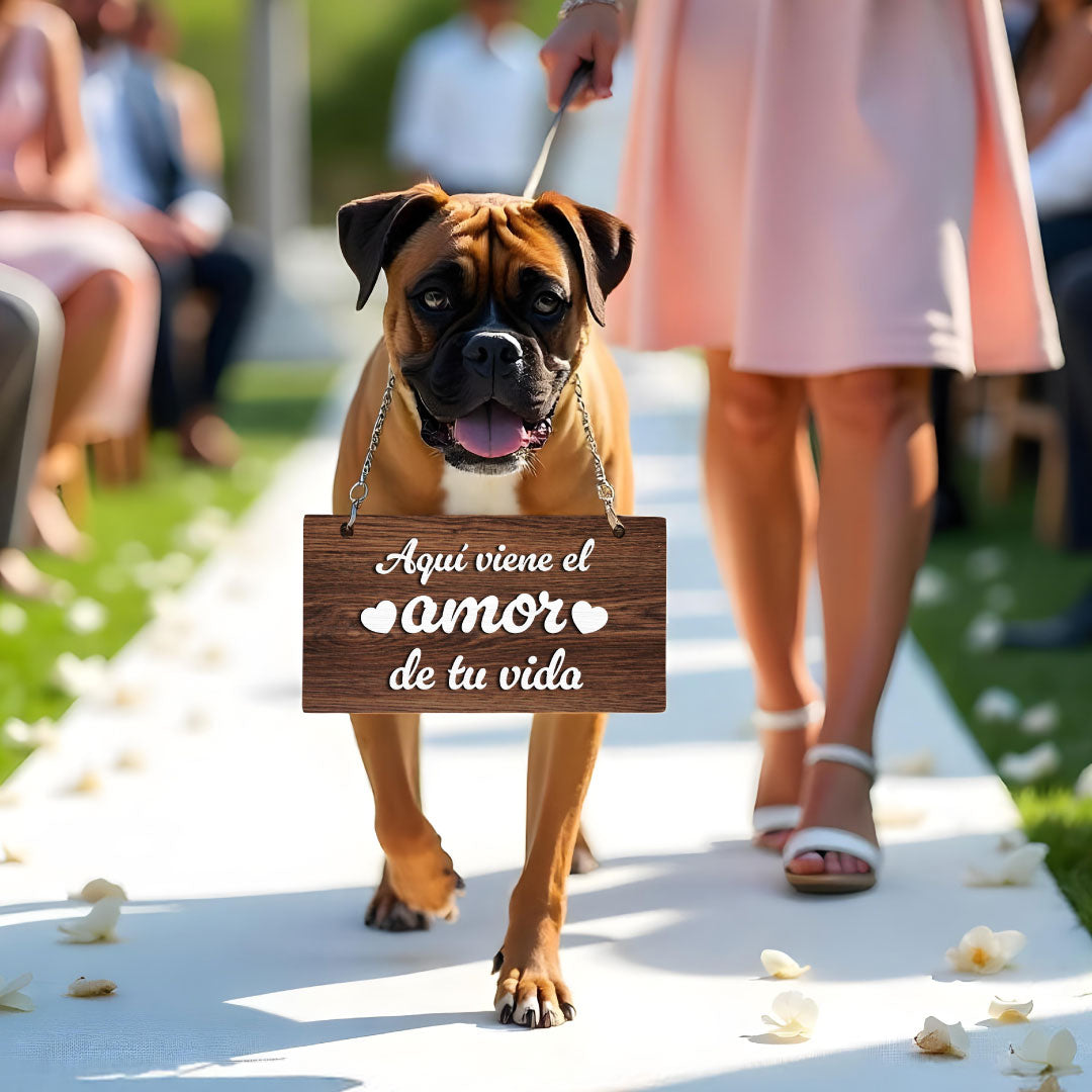 Letrero entrada boda