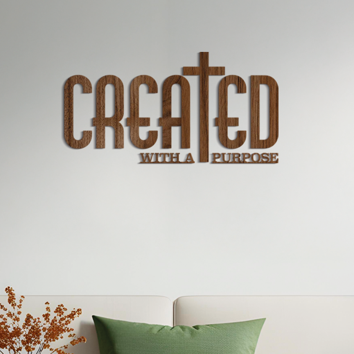 Created with a purpose - Frase decorativa