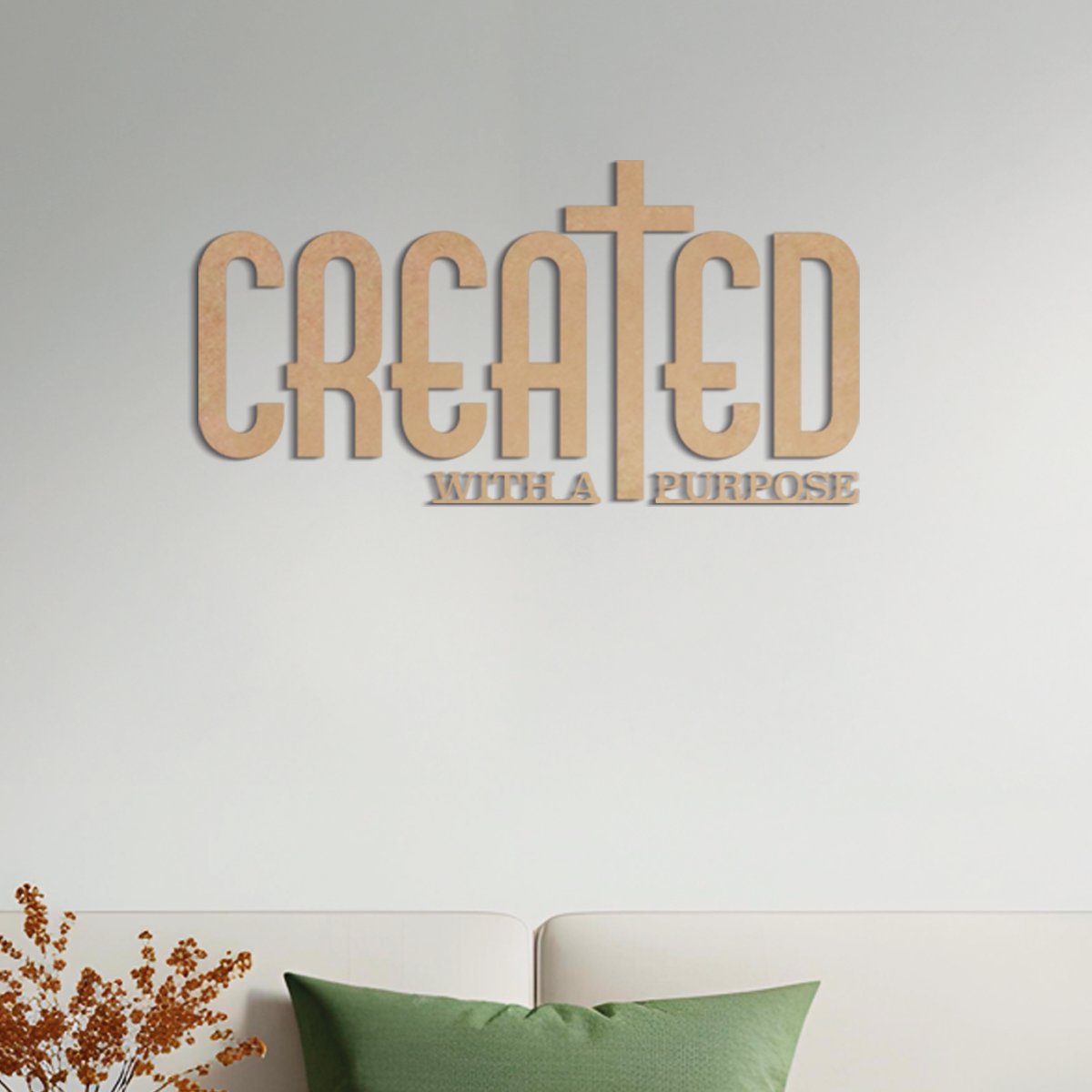 Created with a purpose - Frase decorativa