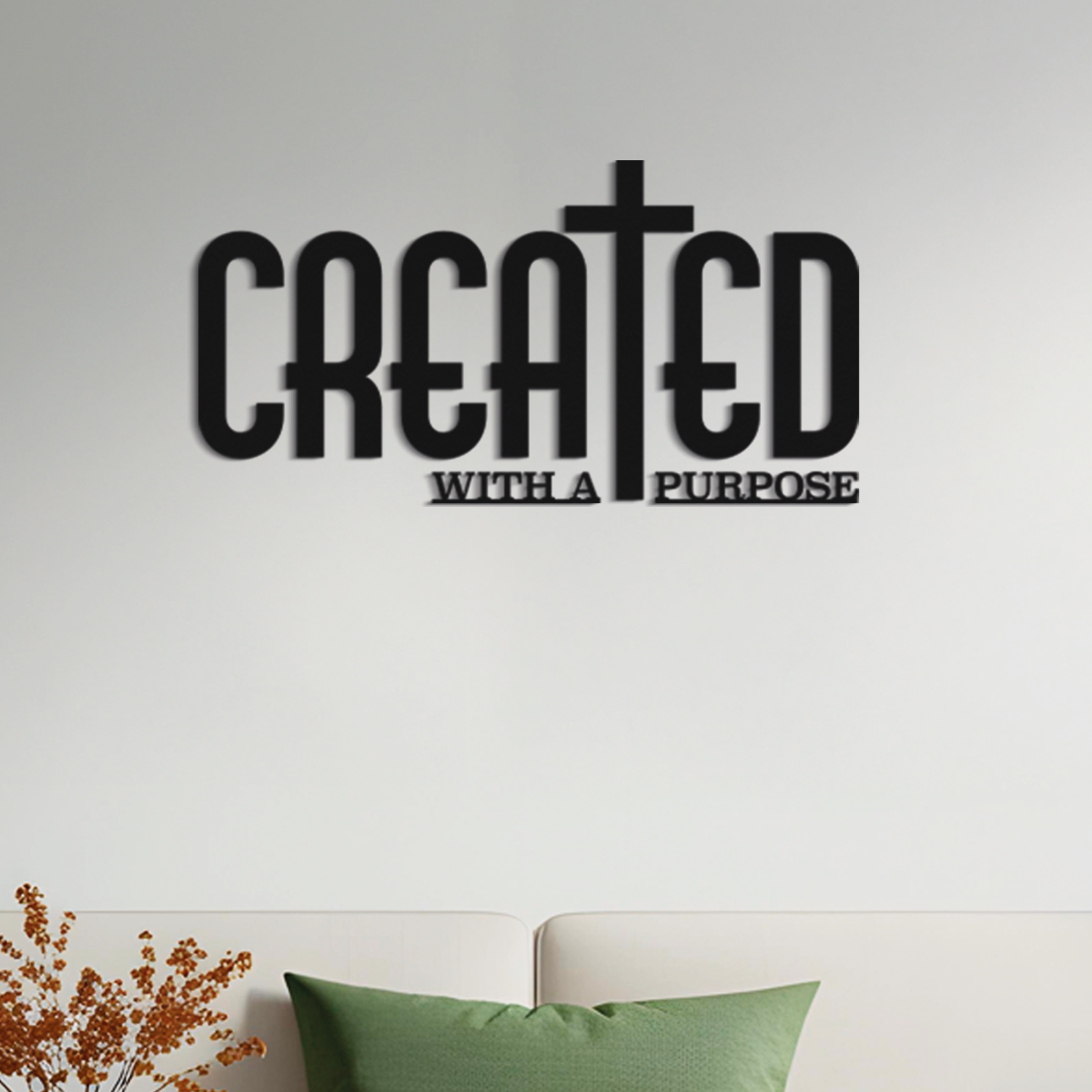 Created with a purpose - Frase decorativa