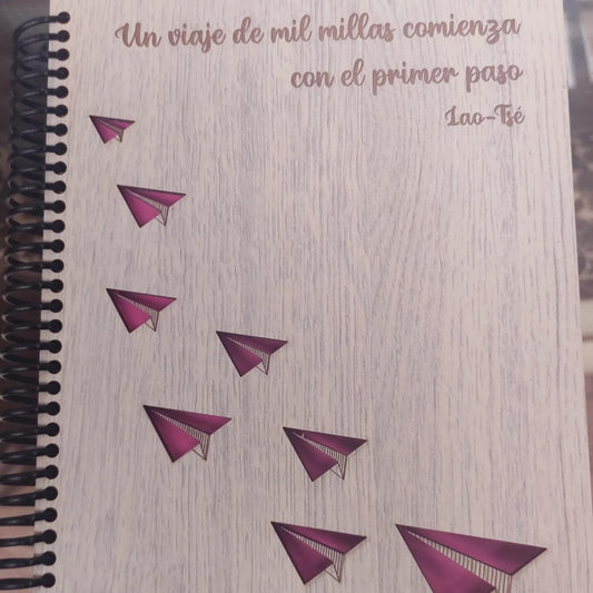 Cuaderno personalizado frase viaje ➡ WhatsApp