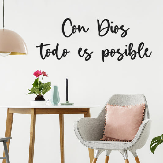 Con Dios todo es posible - Frase decorativa