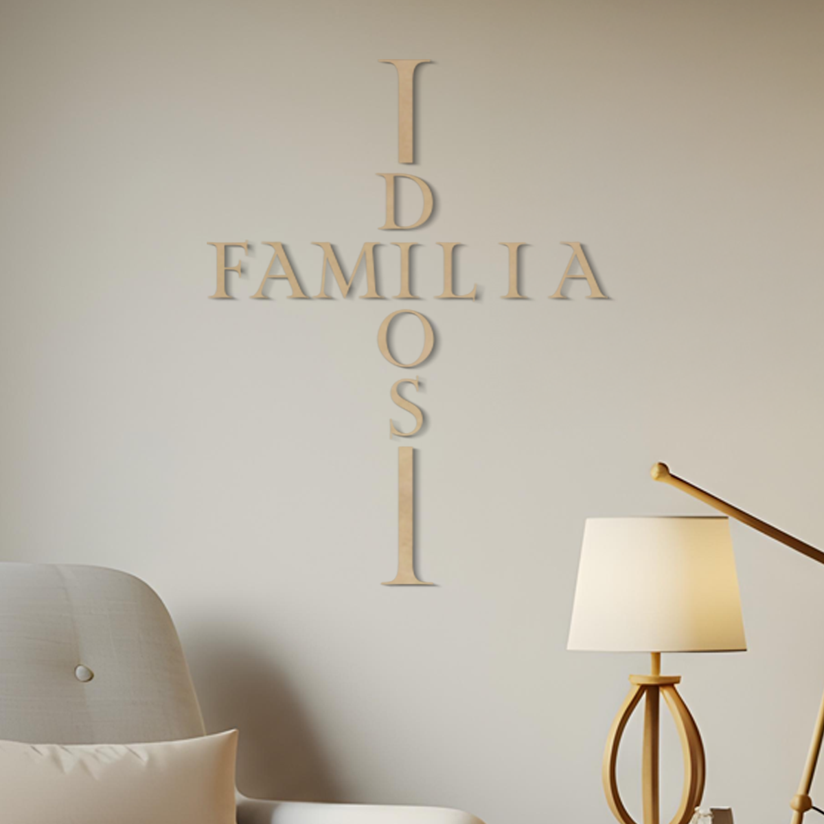 Dios y Familia - Frase decorativa