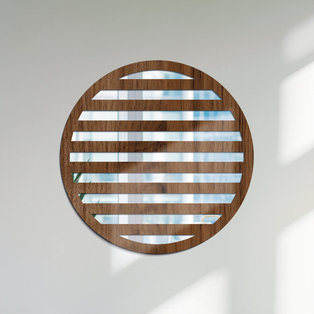 Rayas - Espejo decorativo 30 cm en madera