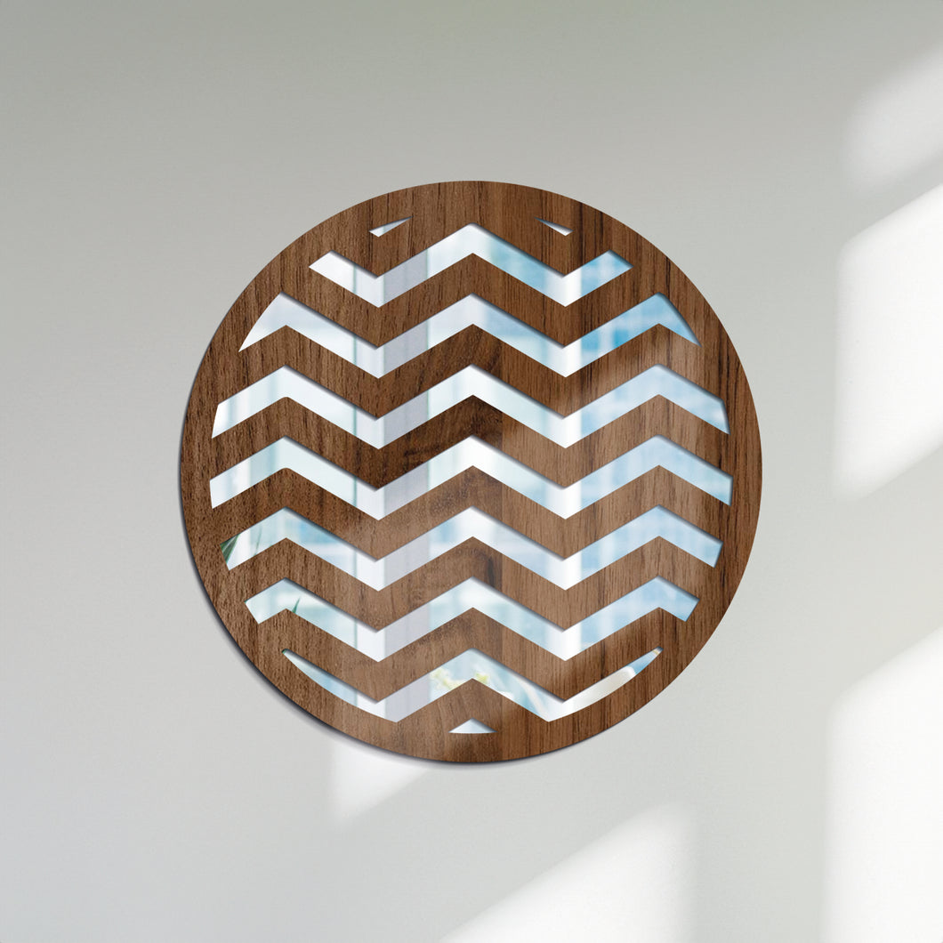 Zig zag - Espejo decorativo 30 cm en madera