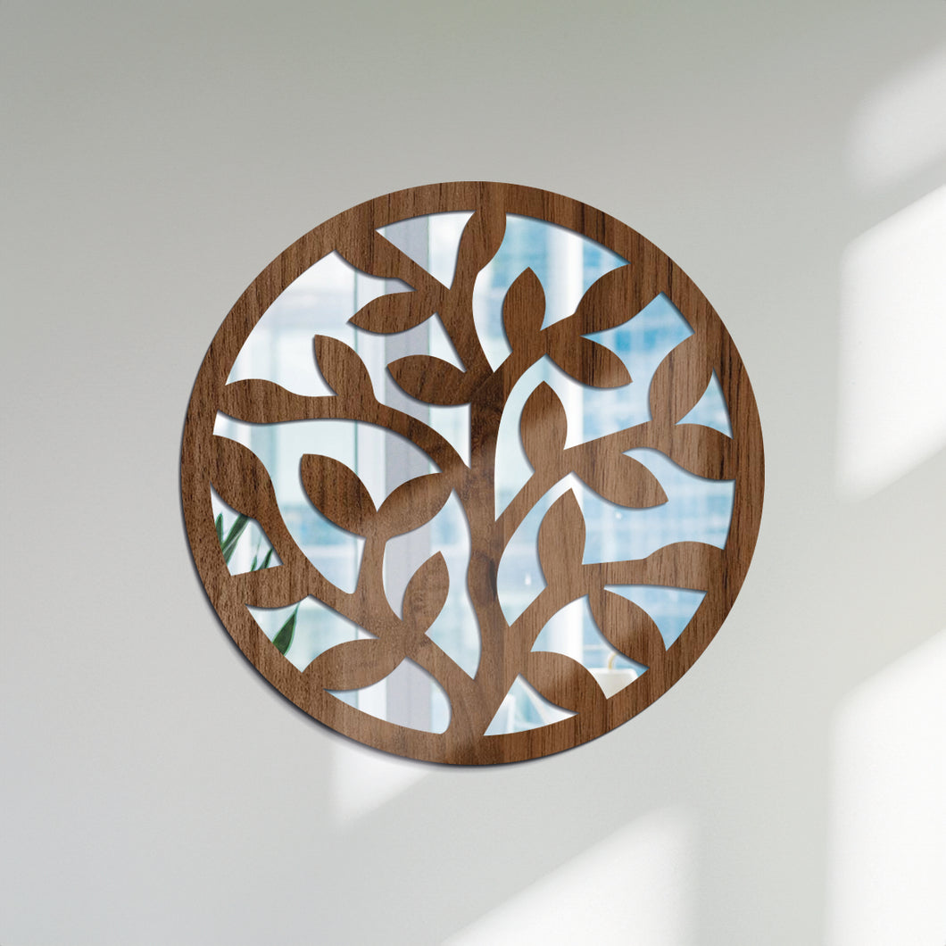 Natural - Espejo decorativo 30 cm en madera