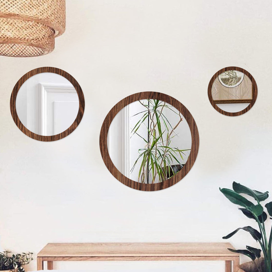 Redondo 20 cm - Espejo decorativo en madera