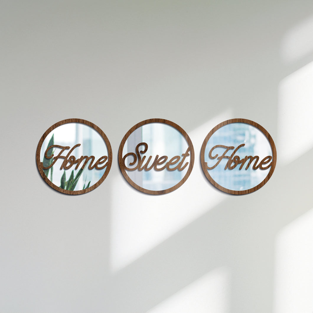 Home sweet home - Espejo decorativo 30 cm en madera