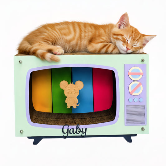 Rascador para gato - TV vintage
