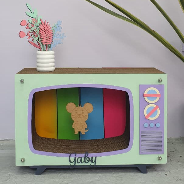 Rascador para gato - TV vintage