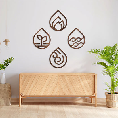 Los 4 elementos - Figura decorativa en madera