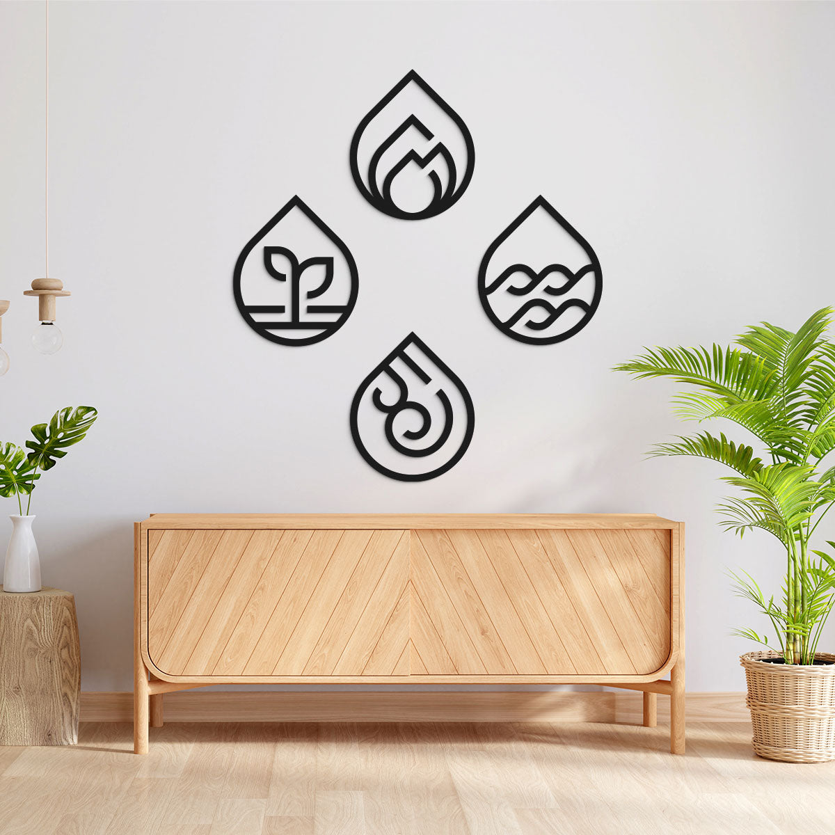 Los 4 elementos - Figura decorativa en madera