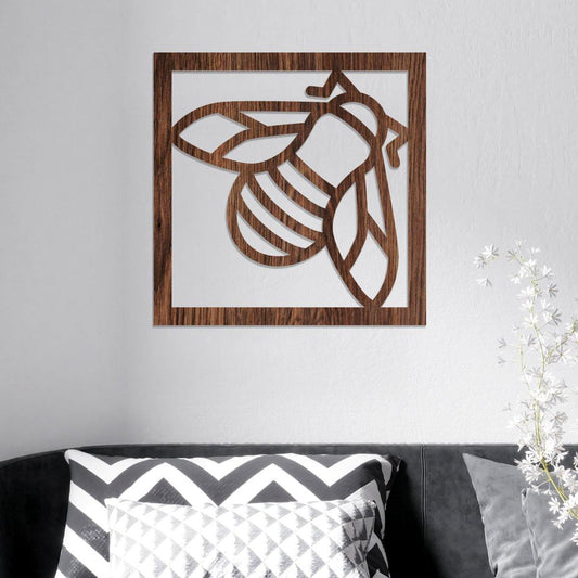 Abeja volando - Cuadro decorativo en madera - FABRITECA