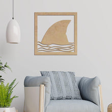 Cargar imagen en el visor de la galería, Aleta de tiburón - Cuadro decorativo en madera - FABRITECA
