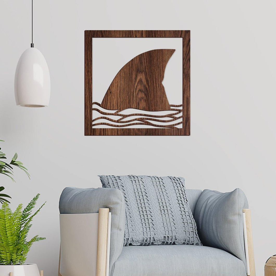 Aleta de tiburón - Cuadro decorativo en madera - FABRITECA