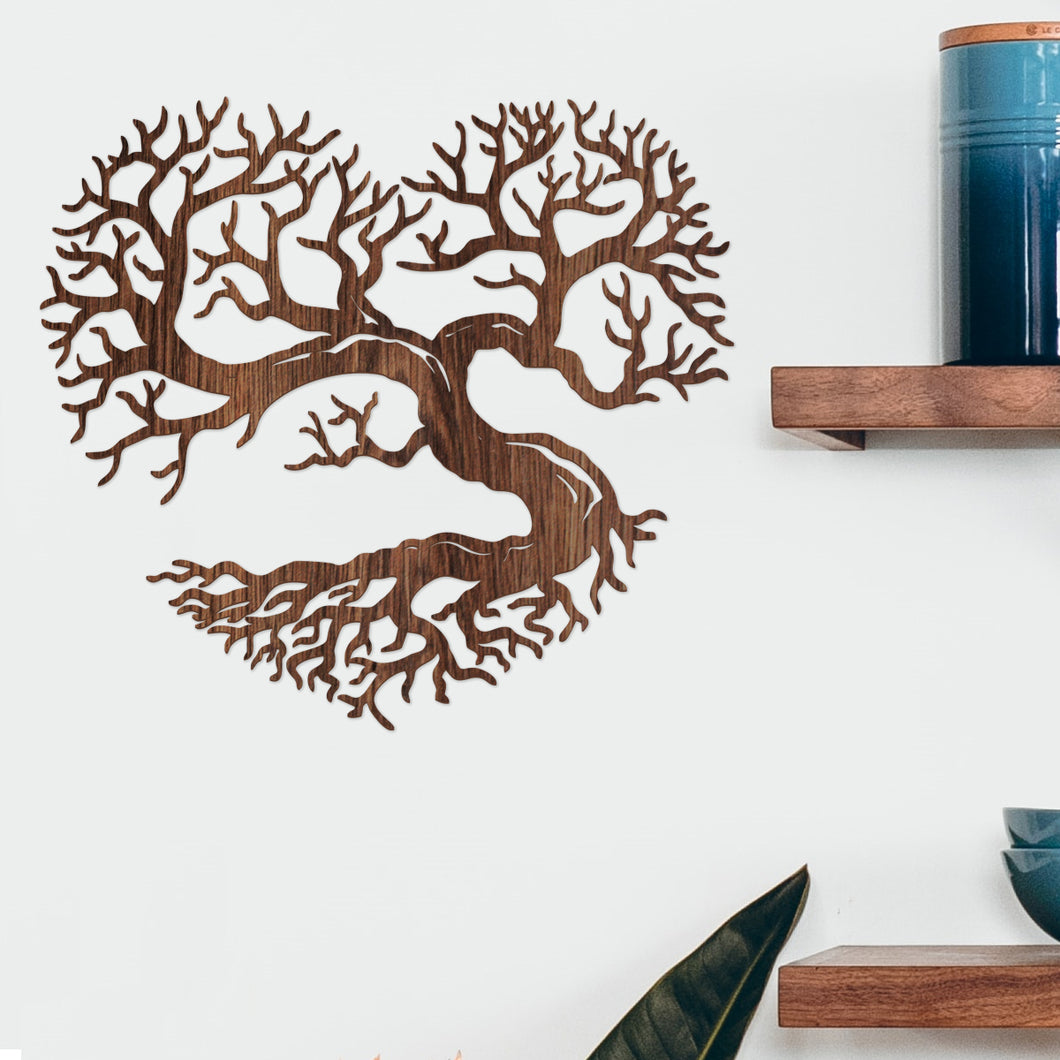 Árbol corazón - Figura decorativa en madera