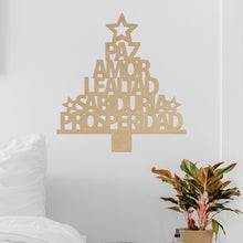 Cargar imagen en el visor de la galería, Árbol de navidad en español - Figura decorativa en madera
