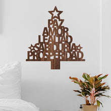 Cargar imagen en el visor de la galería, Árbol de navidad en español - Figura decorativa en madera
