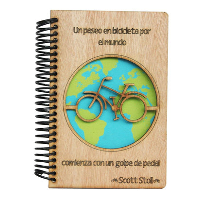 Bicicleta - Libreta o cuaderno en madera - FABRITECA