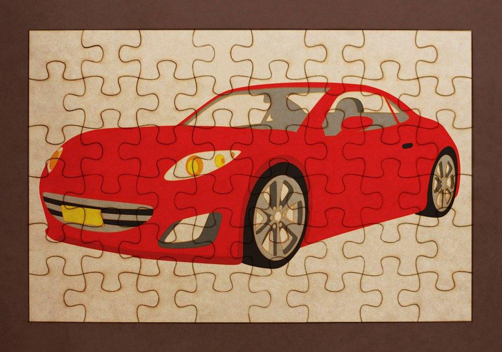 Rompecabezas para pintar - Carro - FABRITECA