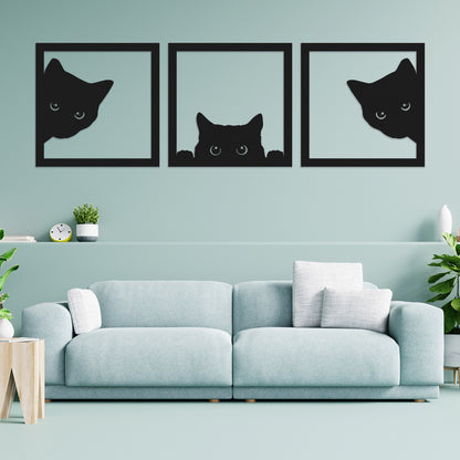 Gatos - Cuadros trípticos modernos