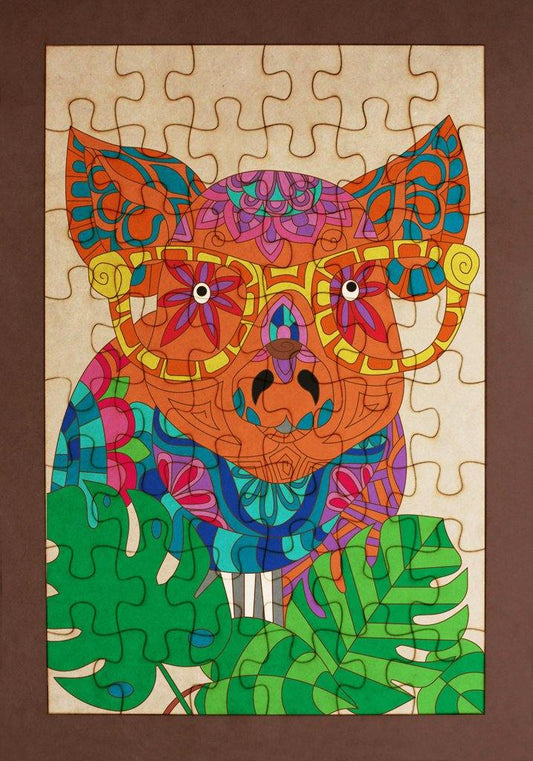 Rompecabezas para pintar - Cerdito mandala - FABRITECA