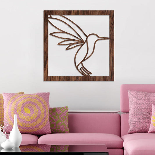Colibrí - Cuadro decorativo en madera - FABRITECA