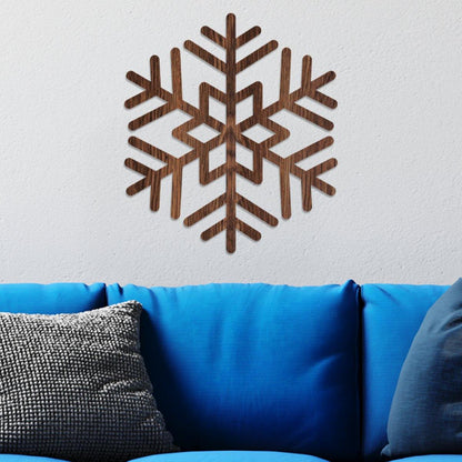 Copo de nieve seis puntas - Figura decorativa en madera - FABRITECA