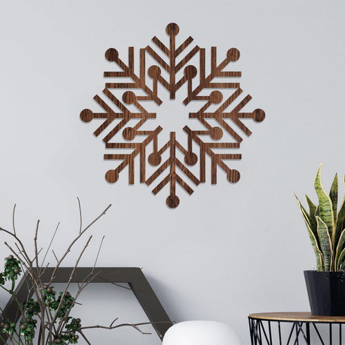 Copo de nieve bolitas - Figura decorativa en madera - FABRITECA