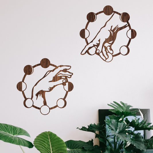 Dios y el hombre díptico - Cuadro decorativo en madera