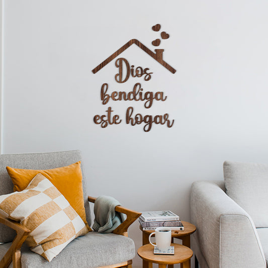 Dios bendiga este hogar - Frase decorativa