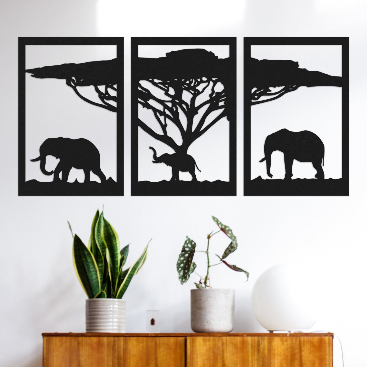 Elefantes - Cuadros trípticos modernos