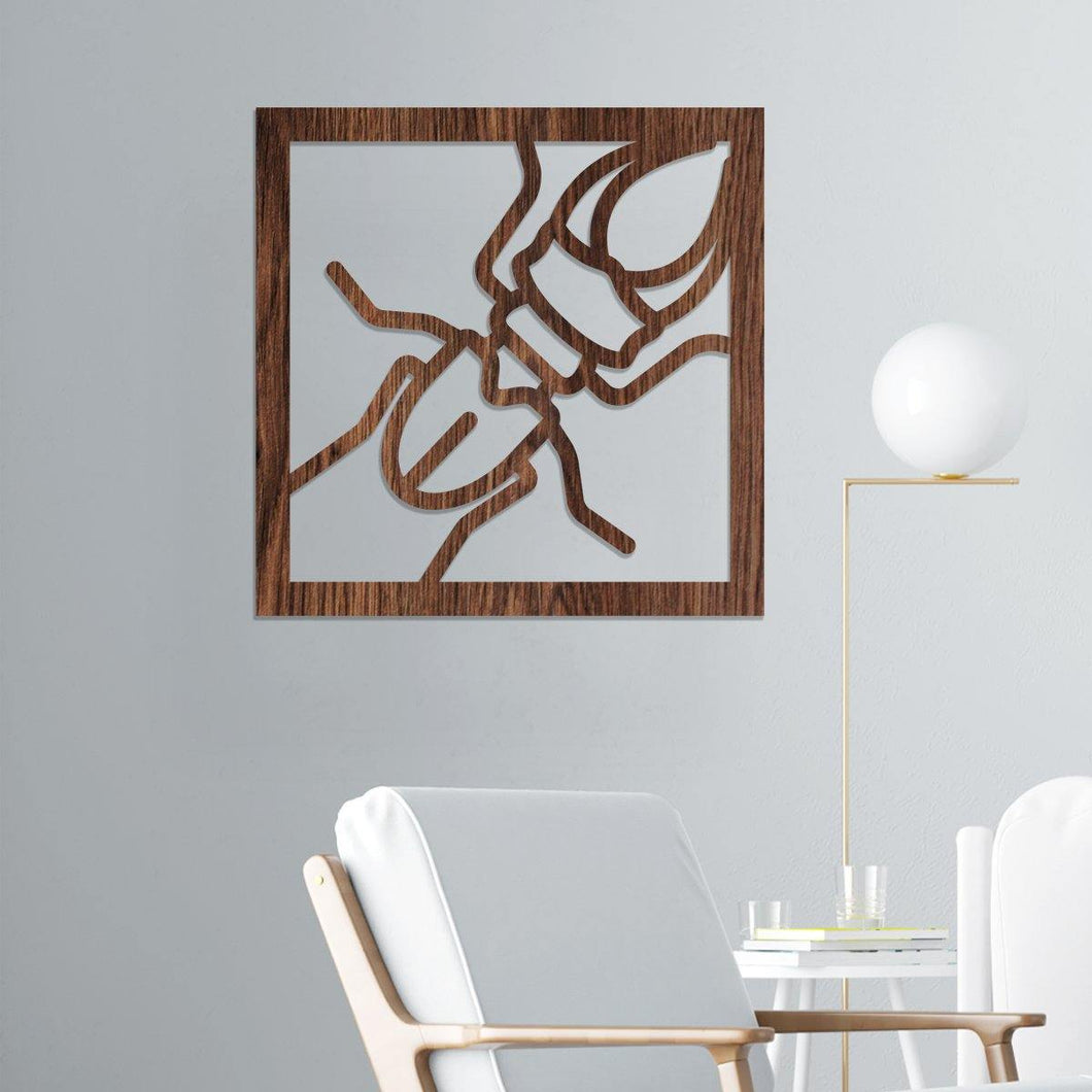 Escarabajo de pinzas - Cuadro decorativo en madera - FABRITECA