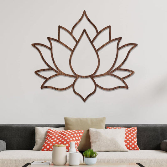 Flor de loto - Figura decorativa en madera - FABRITECA