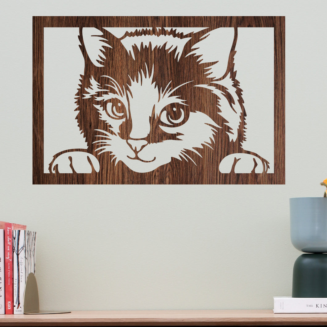 Rostro gatito - Cuadro decorativo en madera