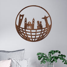 Cargar imagen en el visor de la galería, Globo terraqueo Colombia - Figura decorativa en madera
