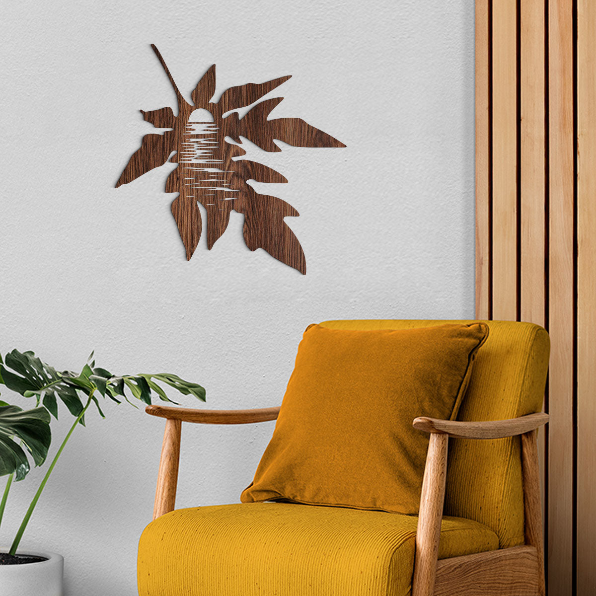 Hoja paraiso - Figura decorativa en madera