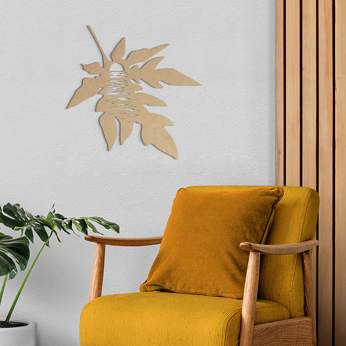 Hoja paraiso - Figura decorativa en madera