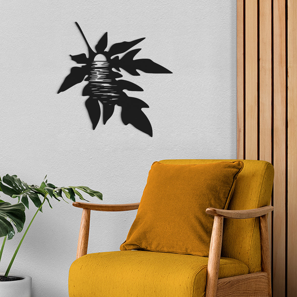 Hoja paraiso - Figura decorativa en madera