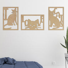 Cargar imagen en el visor de la galería, I Love cats - Cuadros trípticos modernos
