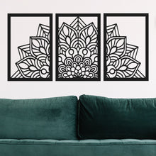 Cargar imagen en el visor de la galería, Mandala de hojas - Cuadros trípticos modernos
