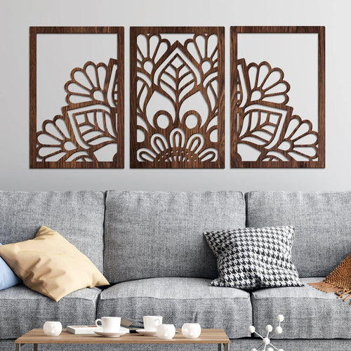 Mandala - Tríptico decorativo en madera - FABRITECA