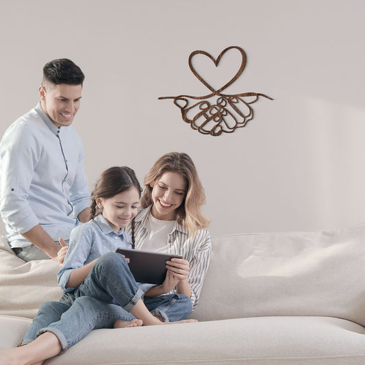 Manos corazón - Figura decorativa en madera