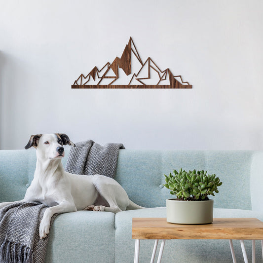 Montaña geométrica - Figura decorativa en madera