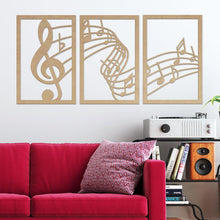 Cargar imagen en el visor de la galería, Música - Tríptico decorativo en madera - FABRITECA
